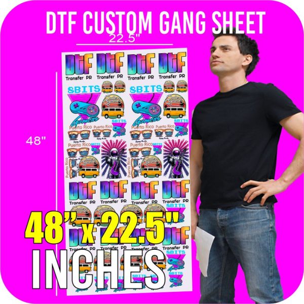 Custom DTF Gang Sheet 22.5 x 48 Inches
