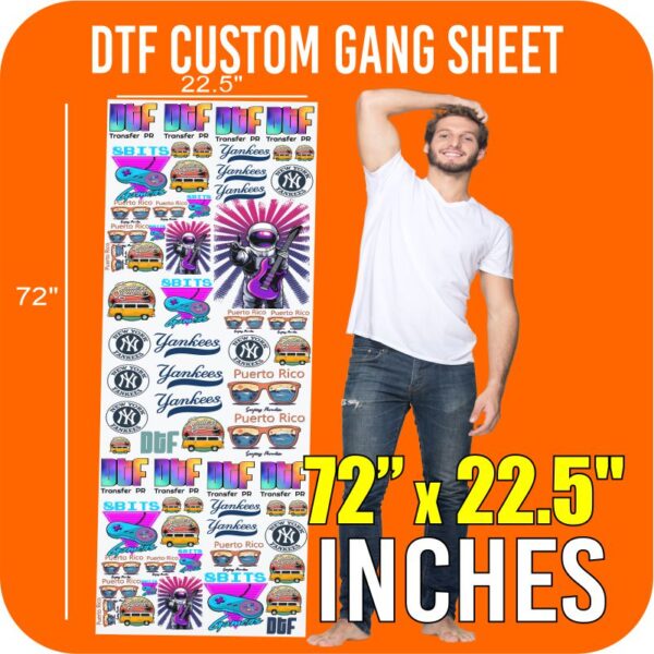 Custom Gang Sheet 22.5 x 72 Inches