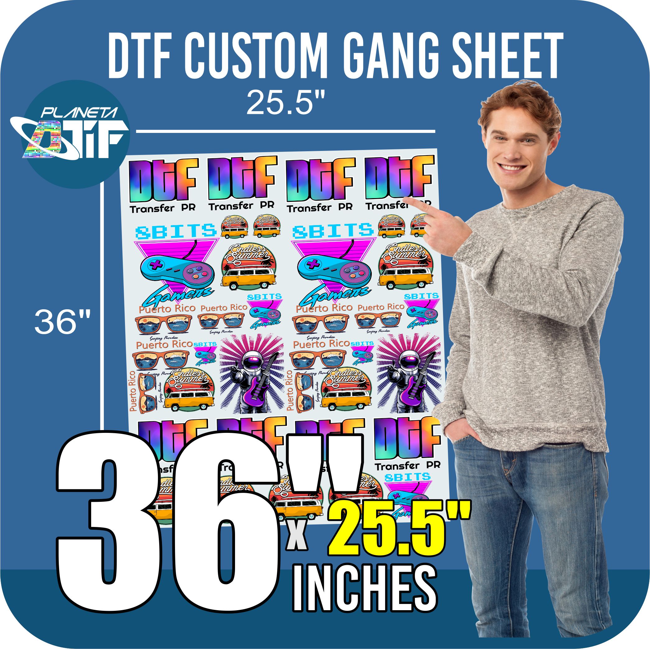 Custom DTF Gang Sheet 25.5 x 36 Inches
